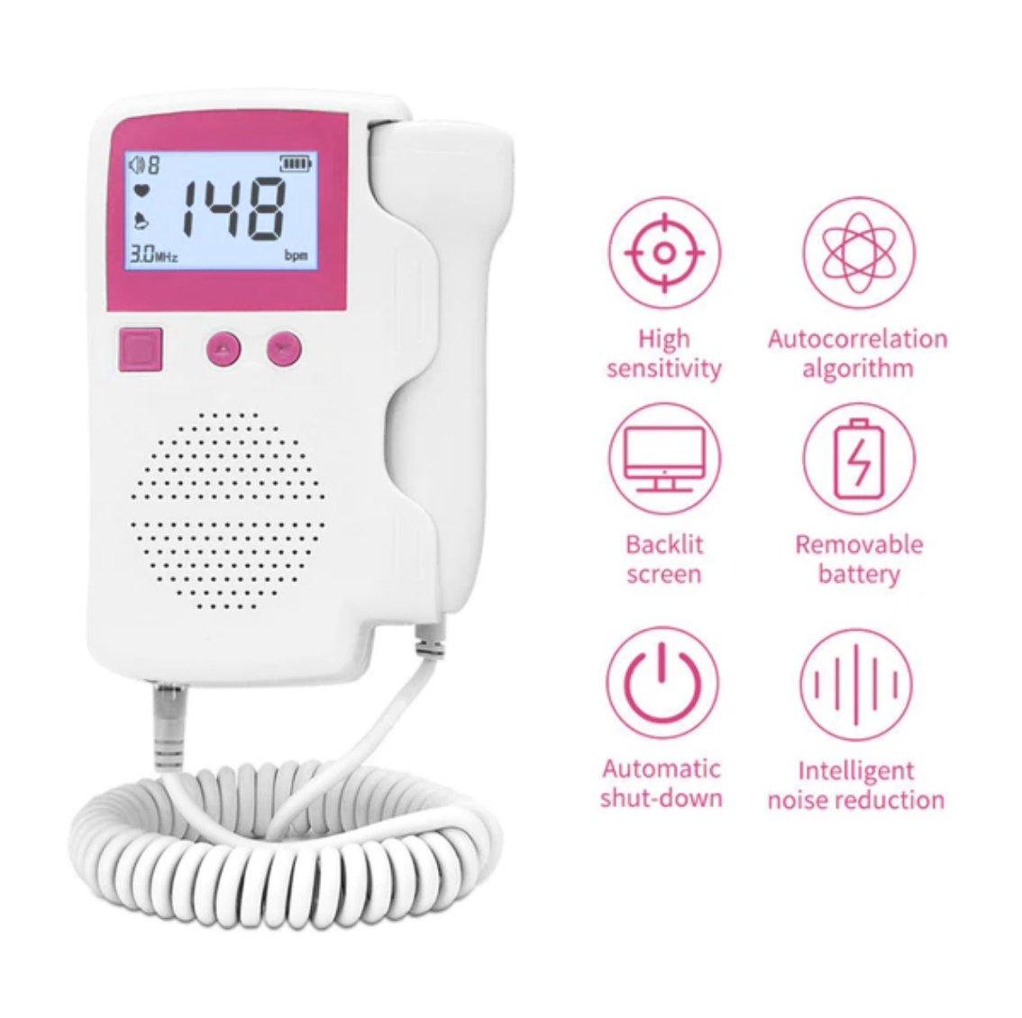 SpringBud FD 350B FDA Fetal Heart Doppler Upgraded 3MHz Probe - SpringBud