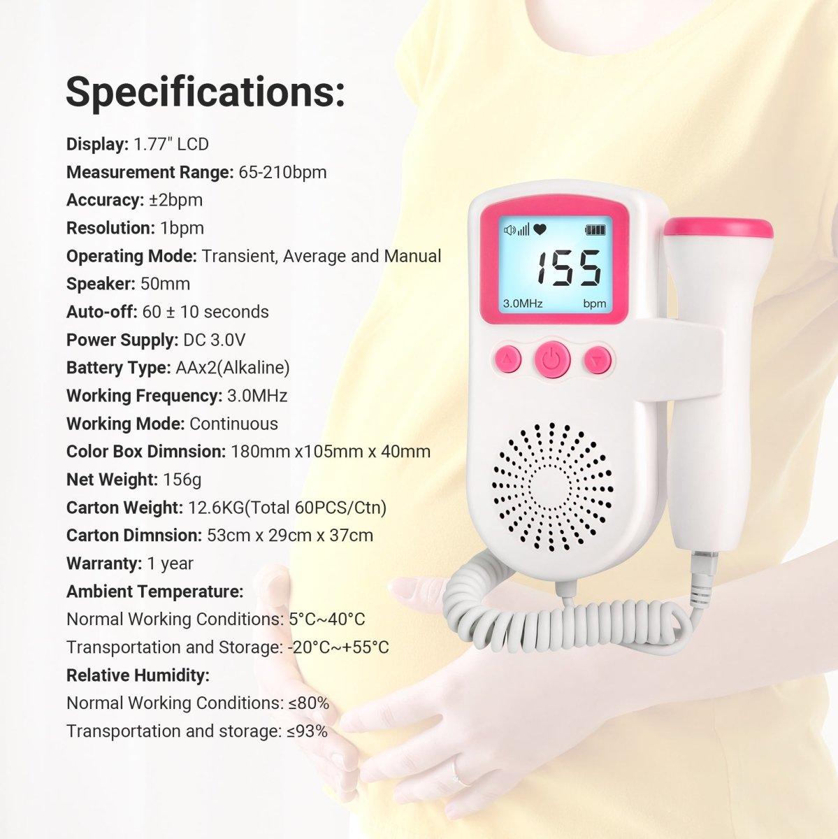 SpringBud FD 400B Fetal Heart Doppler, Doppler Fetal Heartbeat Monitor - SpringBud