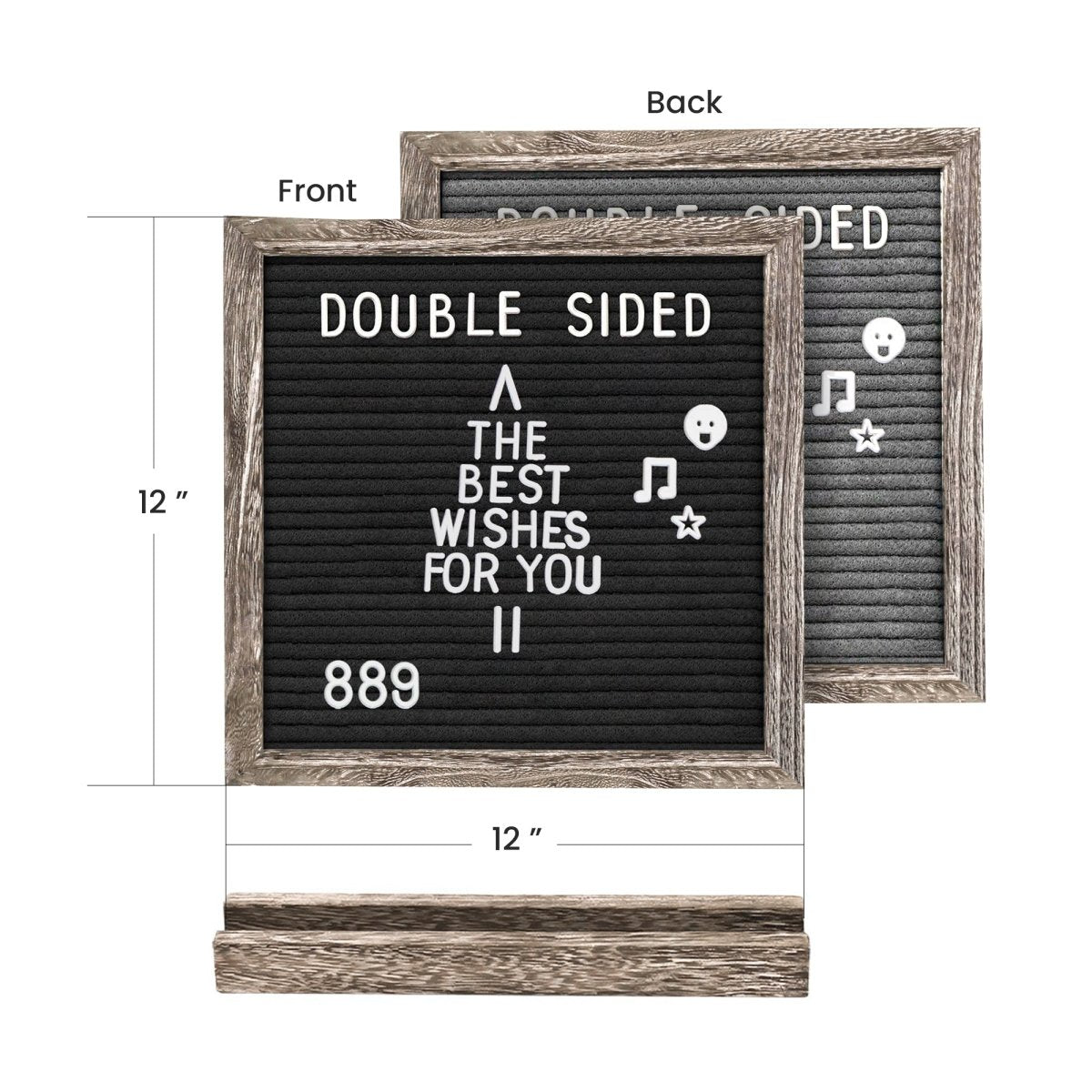 SpringBud Double Sided Letter Board with White Letters - SpringBud